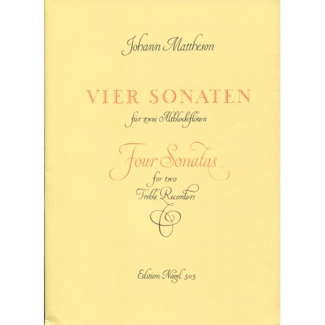 4 Sonatas Op. 1 Edition Nagel