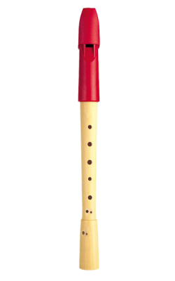 Prima Descant Recorder, Pearwood body/ Red Plastic headjoint