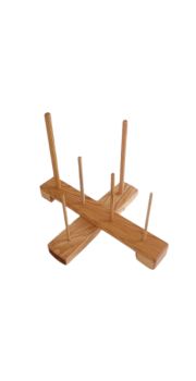 Recorder Cross Stand - Maple (Large Compartment)