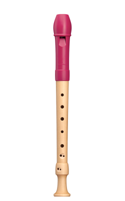 'Fipple' Descant Recorder, Maple body/ Berry-Red Plastic headjoint