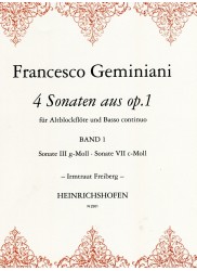 Four Sonatas, Op.1 for Treble and Basso Continuo